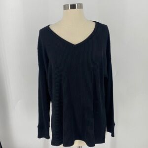 American Eagle Ribbed V-Neck Sweatshirt